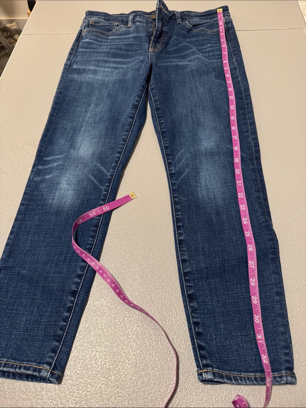 Lucky Brand Ava Dark Blue Denim Cropped Skinny Jeans Size 6/28 - Picture 9 of 12